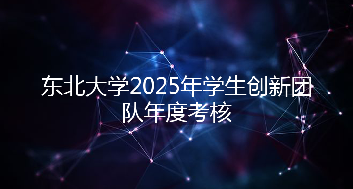 东北大学2025年学生创新团队年度考核